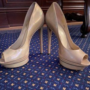 Platform Peep-Toe Pumps